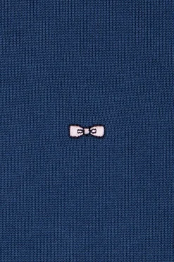 Maillot en coton bleu foncé col contrasté coupe Regular