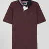 Maillot en coton bordeaux dessous de col cerclé coupe Regular