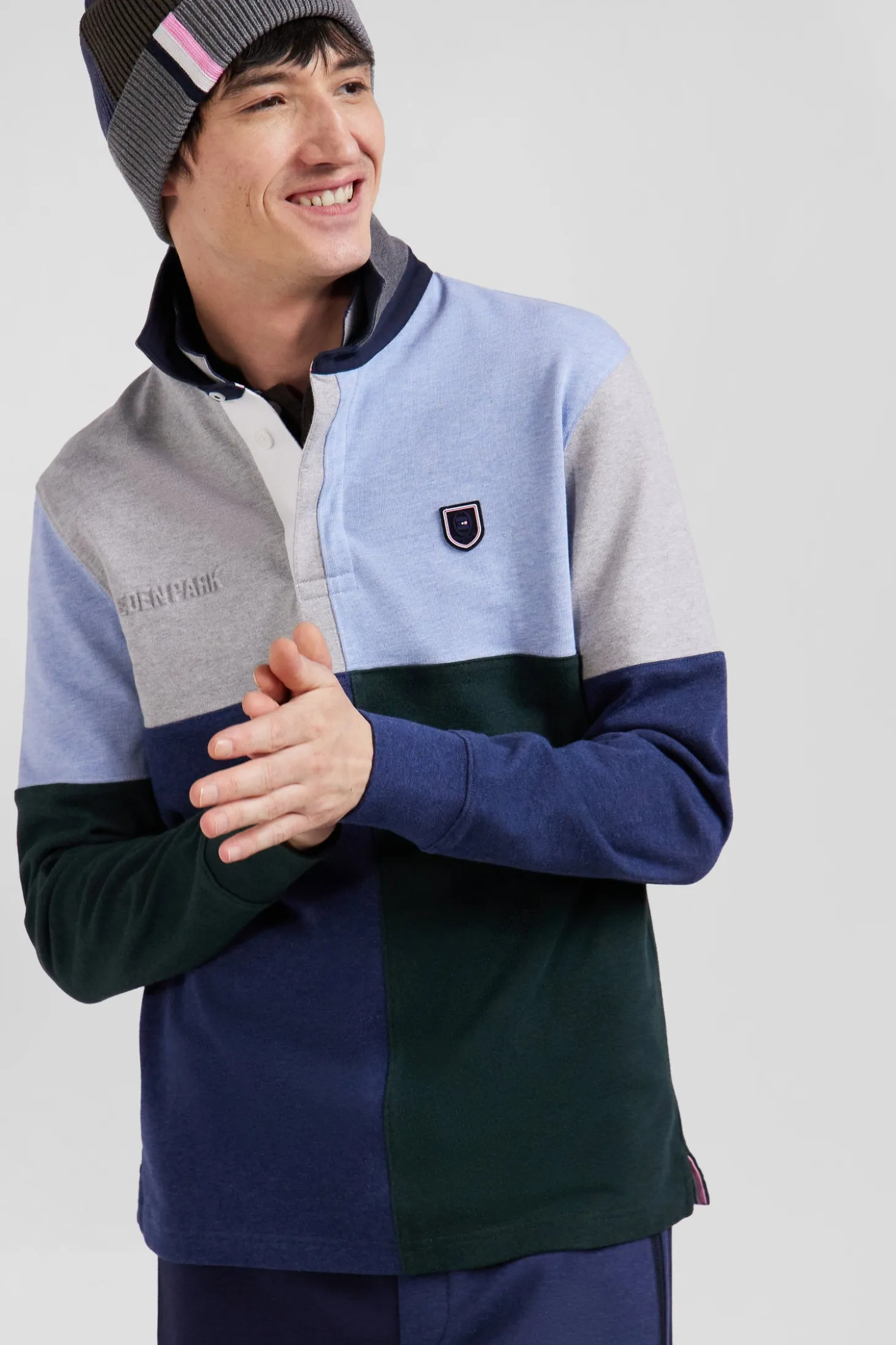 Maillot manches longues Barbarian en coton ciel coupe Regular