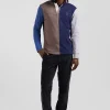 Maillot manches longues colorblock en coton bleu marine coupe Regular