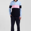 Maillot manches longues colorblock ciel en coton broderie dos Eden Park 10
