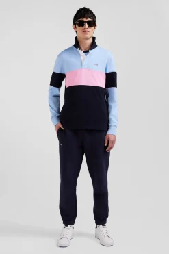Maillot manches longues colorblock ciel en coton broderie dos Eden Park 10