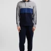 Maillot manches longues colorblock en coton bleu et gris coupe Regular
