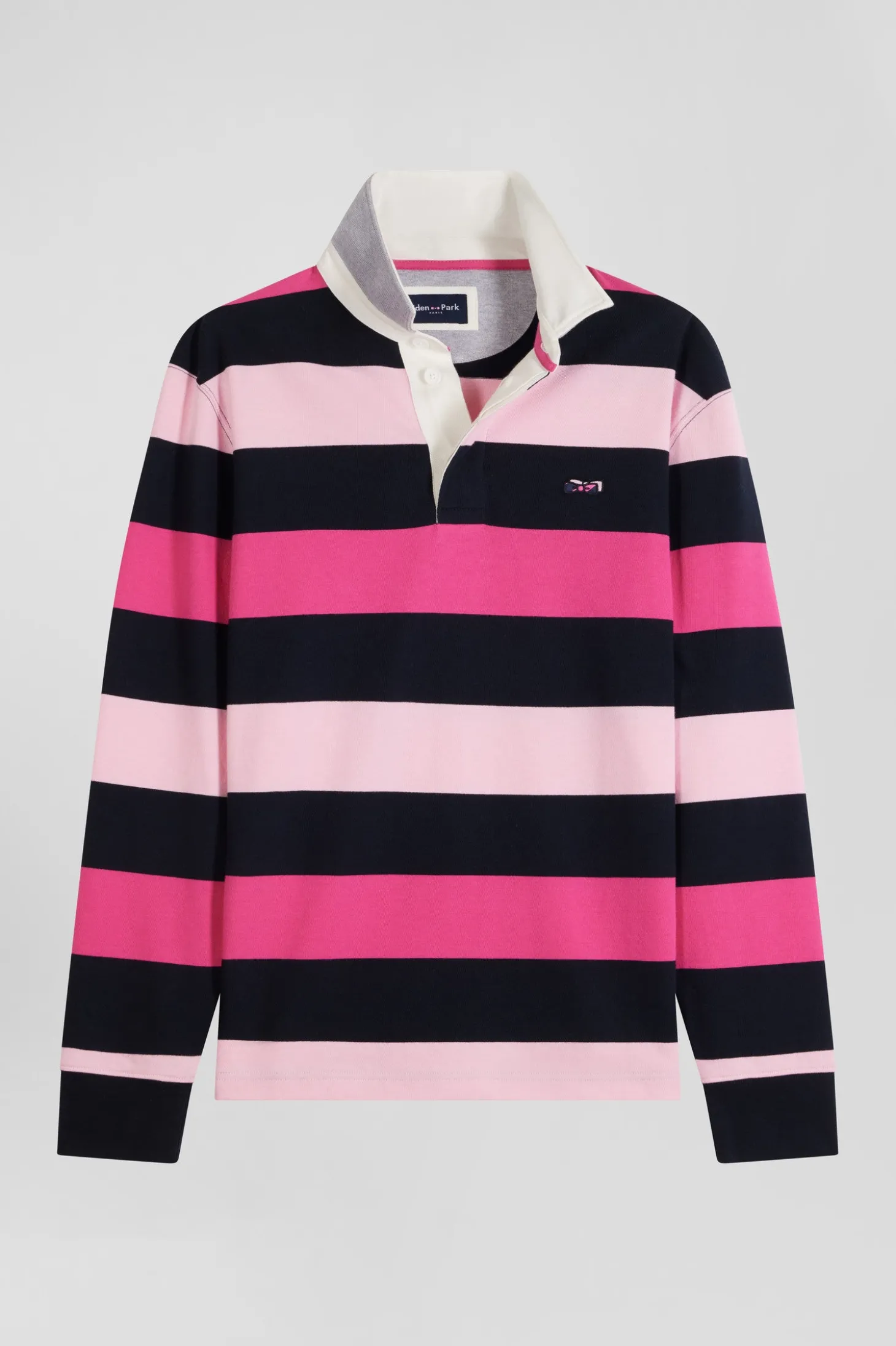 Maillot manches longues cerclé rose coupe Regular