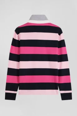 Maillot manches longues cerclé rose coupe Regular