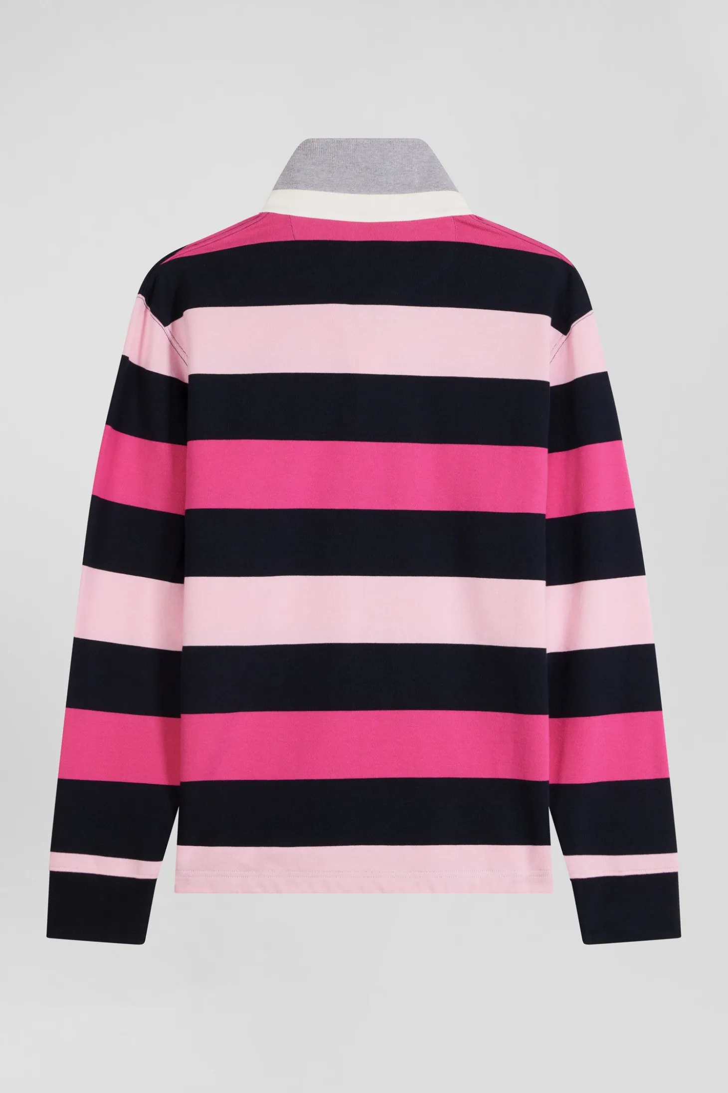 Maillot manches longues cerclé rose coupe Regular