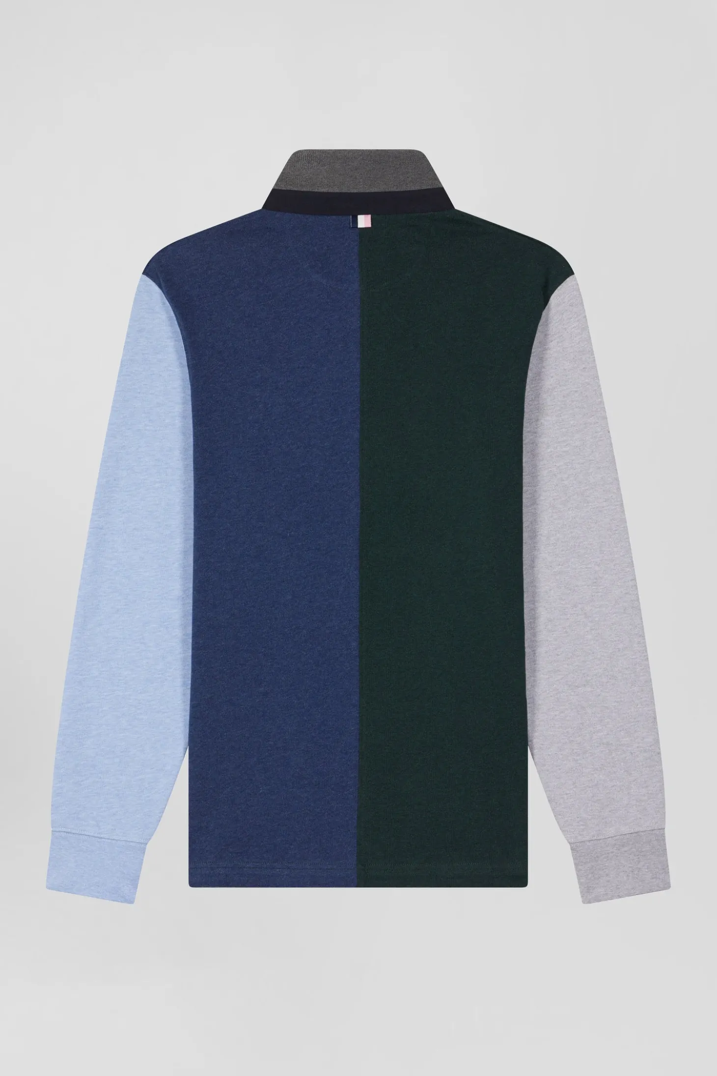 Maillot manches longues colorblock en coton vert coupe Regular