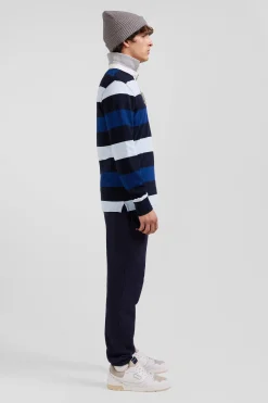 Maillot manches longues cerclé bleu marine coupe Regular