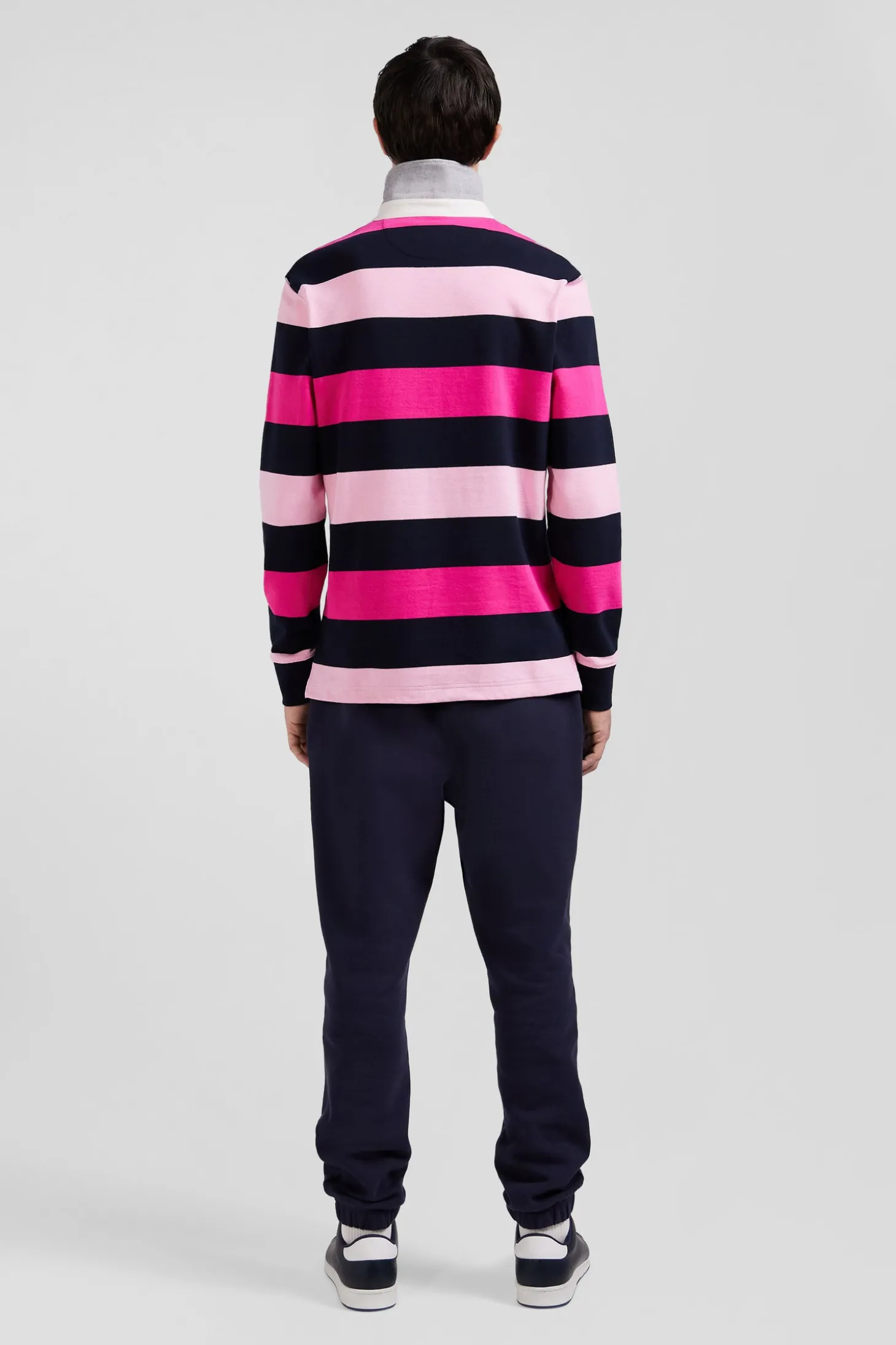 Maillot manches longues cerclé rose coupe Regular
