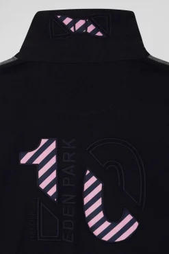 Maillot manches longues colorblock gris en coton broderie dos coupe Regular