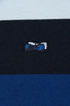 Maillot manches longues cerclé bleu marine coupe Regular