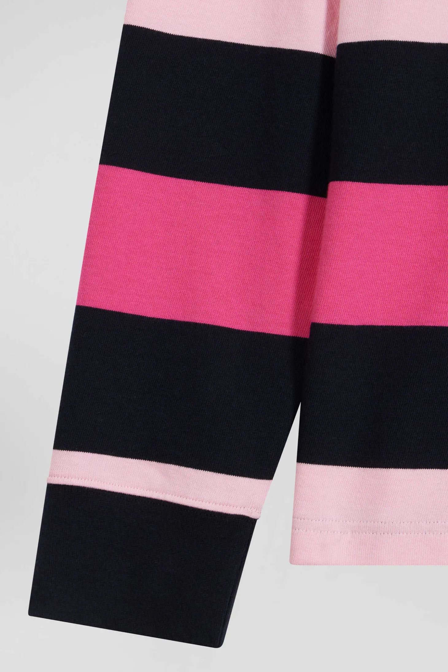 Maillot manches longues cerclé rose coupe Regular