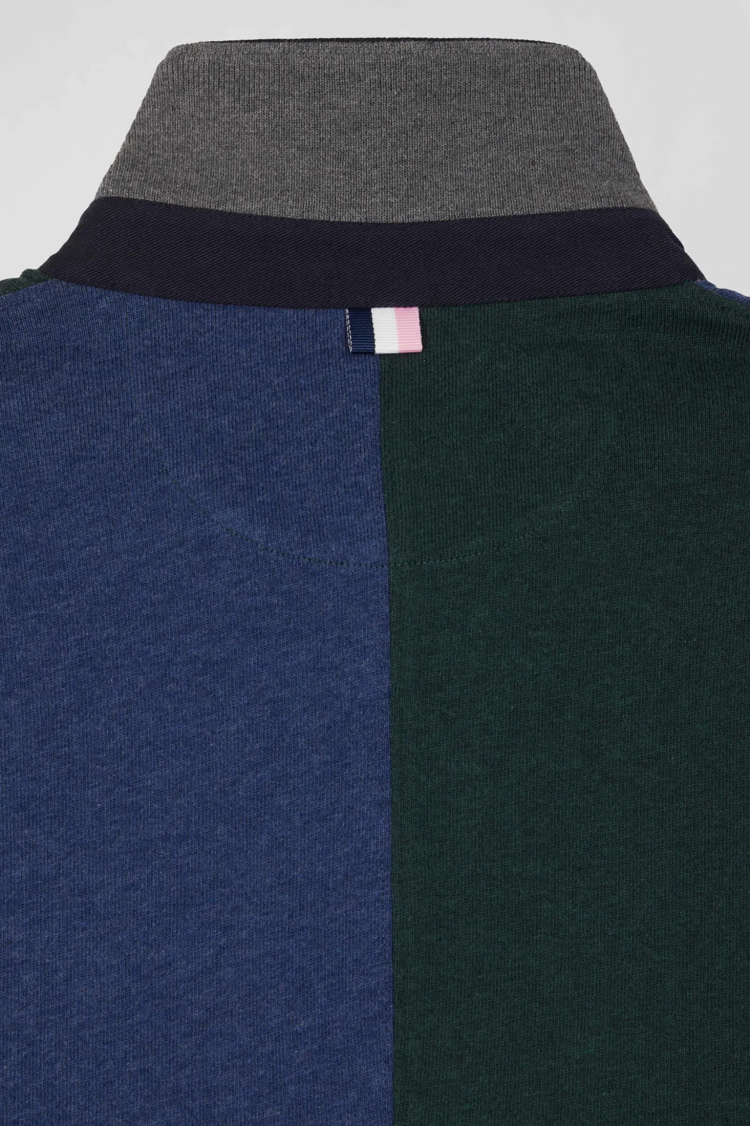 Maillot manches longues colorblock en coton vert coupe Regular