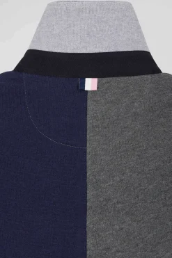 Maillot manches longues colorblock en coton gris coupe Regular