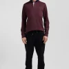 Maillot manches longues en coton Pima bordeaux coupe Regular
