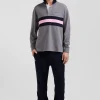 Maillot manches longues en coton gris brodé coupe Relaxed