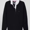 Maillot manches longues en coton bleu marine coupe Relaxed