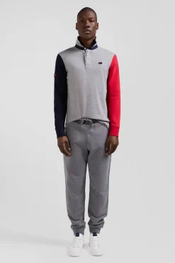 Maillot manches longues en coton gris coupe Regular
