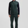 Maillot manches longues en coton vert applications de tissu cravate cerclé coupe Regular