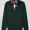 Maillot manches longues en coton Pima vert coupe Regular
