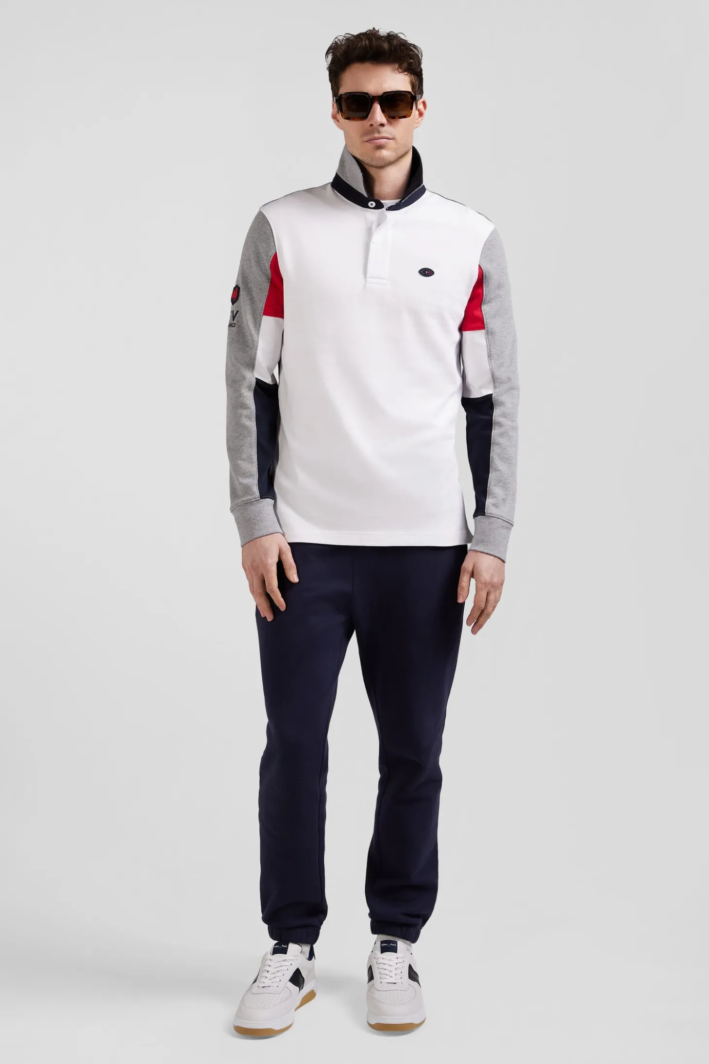 Maillot manches longues en coton blanc coupe Regular