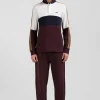 Maillot manches longues en coton bordeaux broderie dos et passepoil coupe Regular