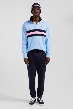 Maillot manches longues en coton ciel brodé coupe Relaxed