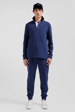 Maillot manches longues en coton bleu marine détails nœud papillon coupe Regular