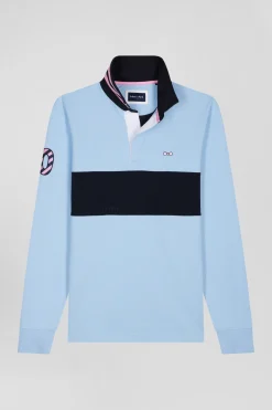 Maillot manches longues en coton ciel broderie manche 10 coupe Regular