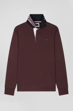 Maillot manches longues en coton Pima bordeaux coupe Regular