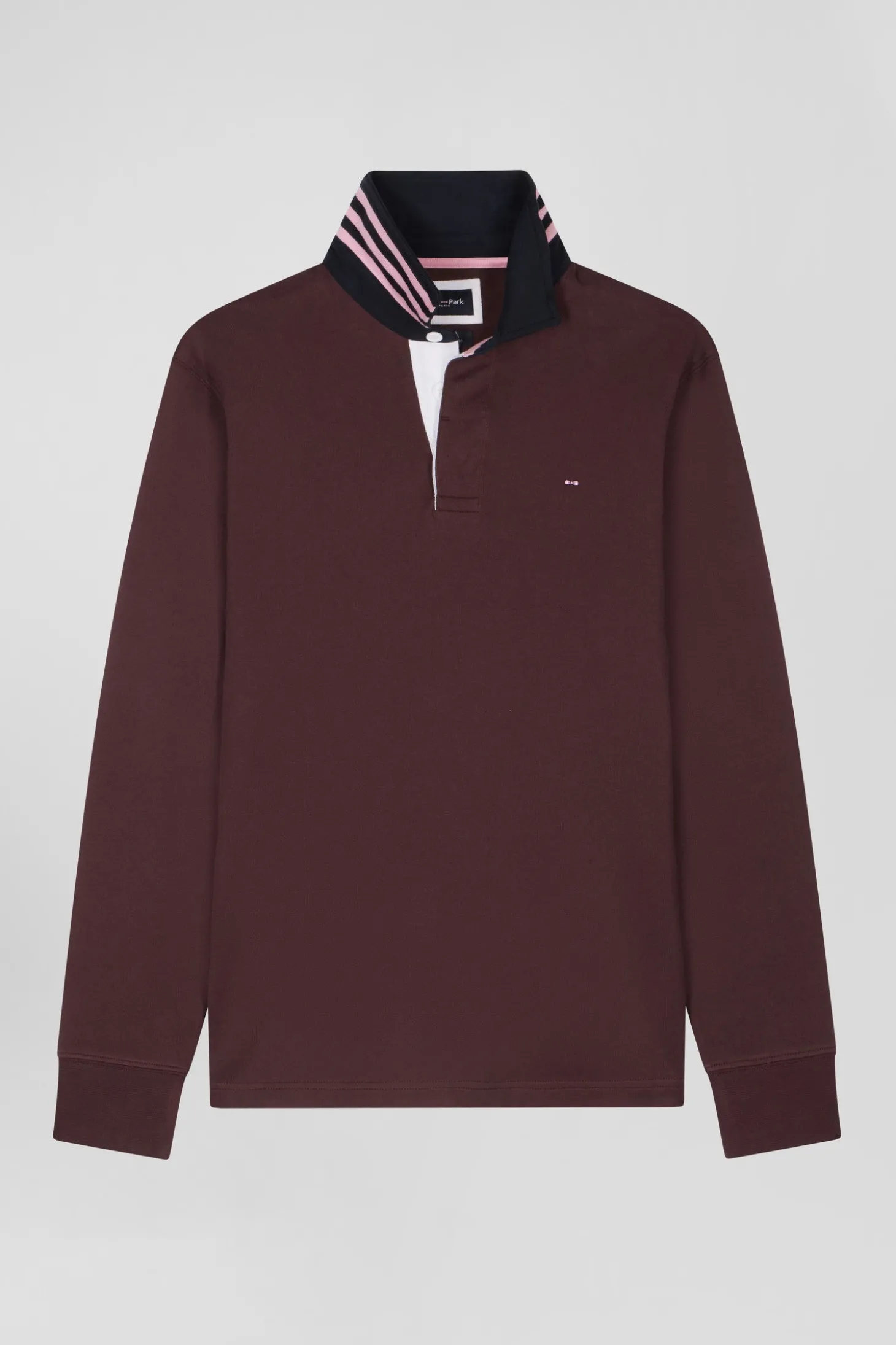 Maillot manches longues en coton Pima bordeaux coupe Regular