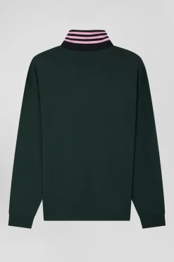 Maillot manches longues en coton Pima vert coupe Regular