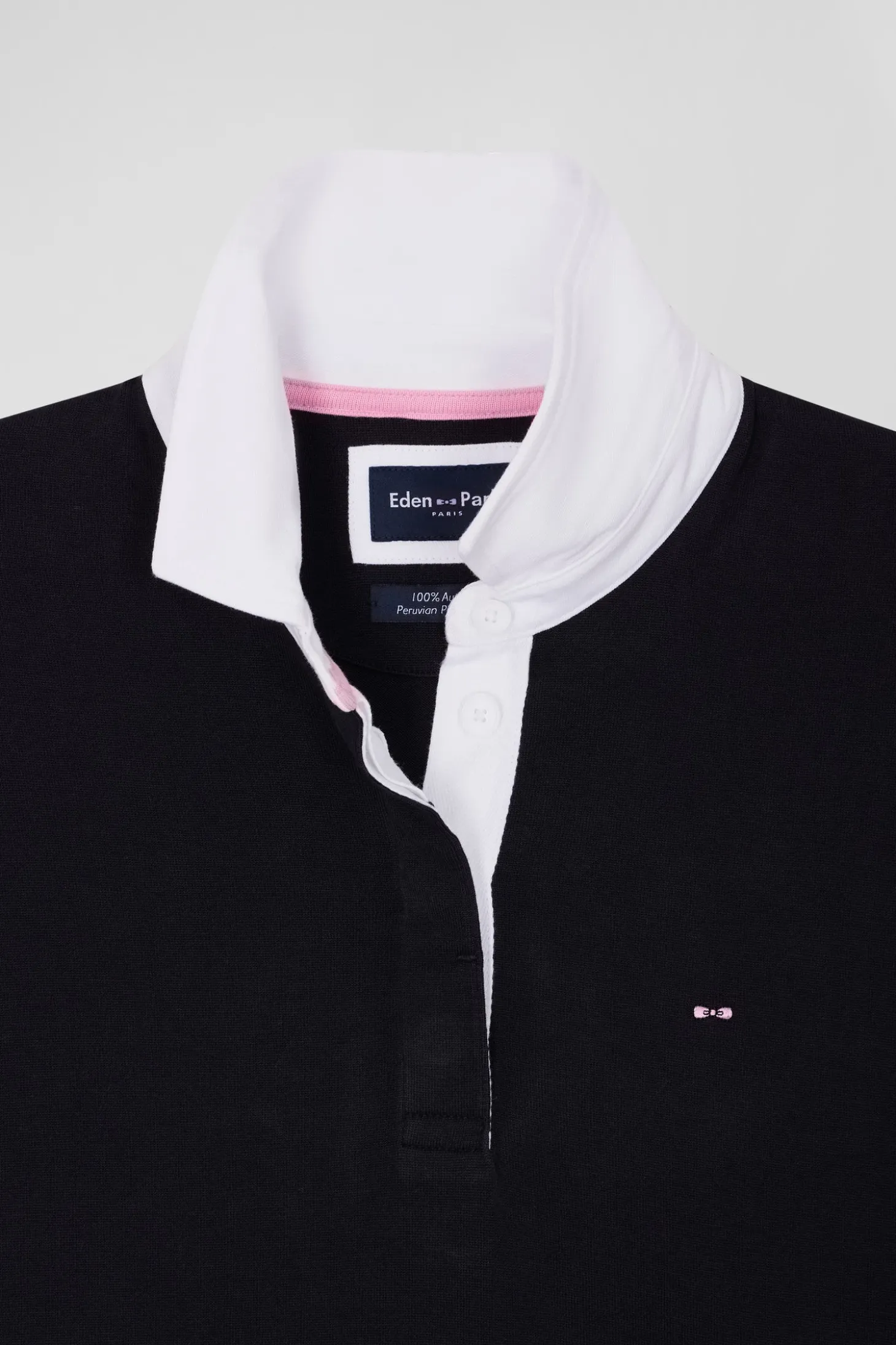 Maillot manches longues en coton bleu marine coupe Relaxed