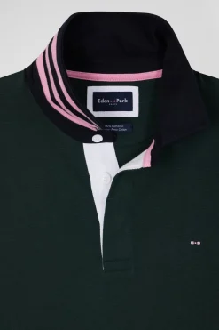 Maillot manches longues en coton Pima vert coupe Regular