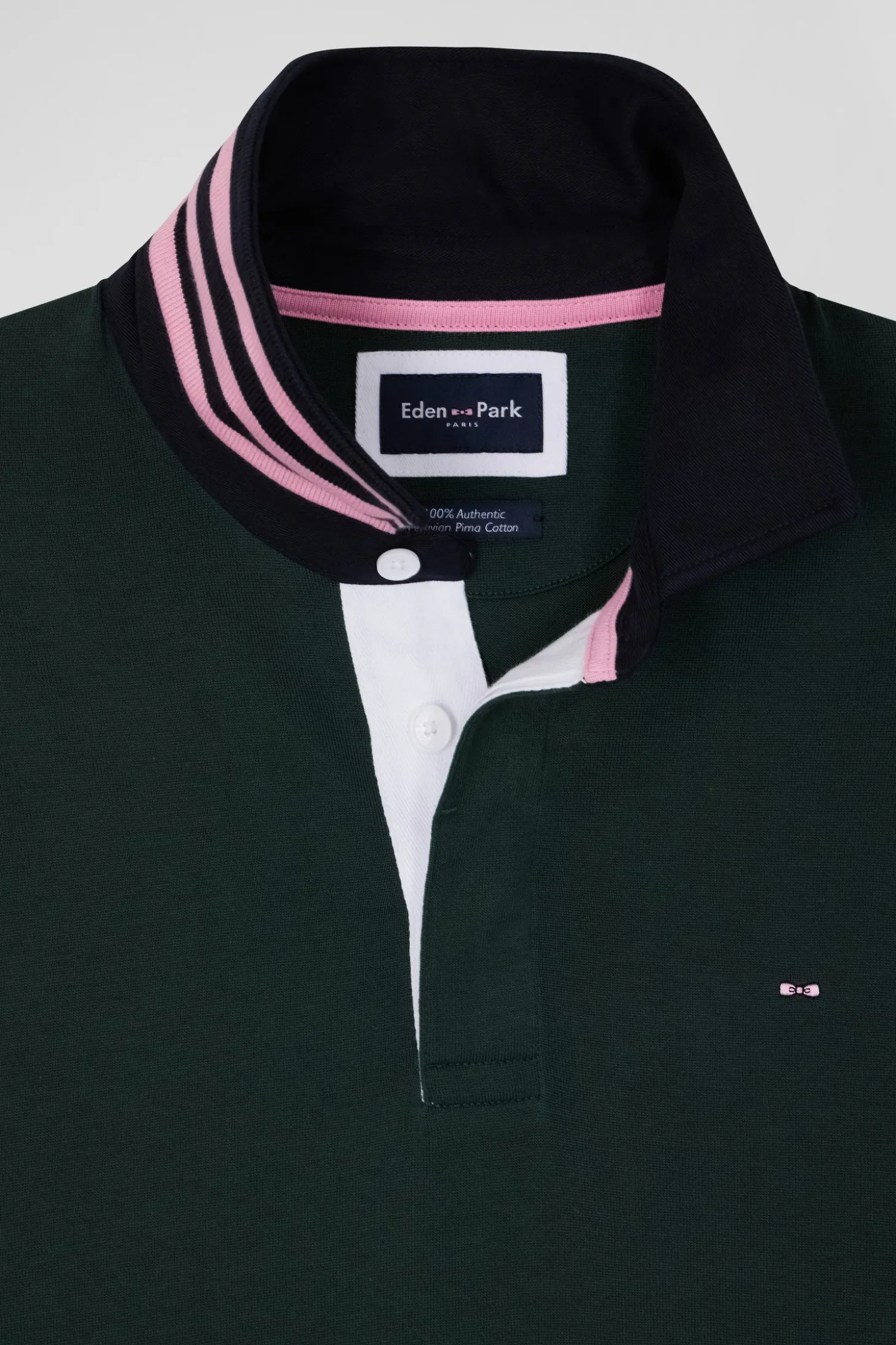 Maillot manches longues en coton Pima vert coupe Regular