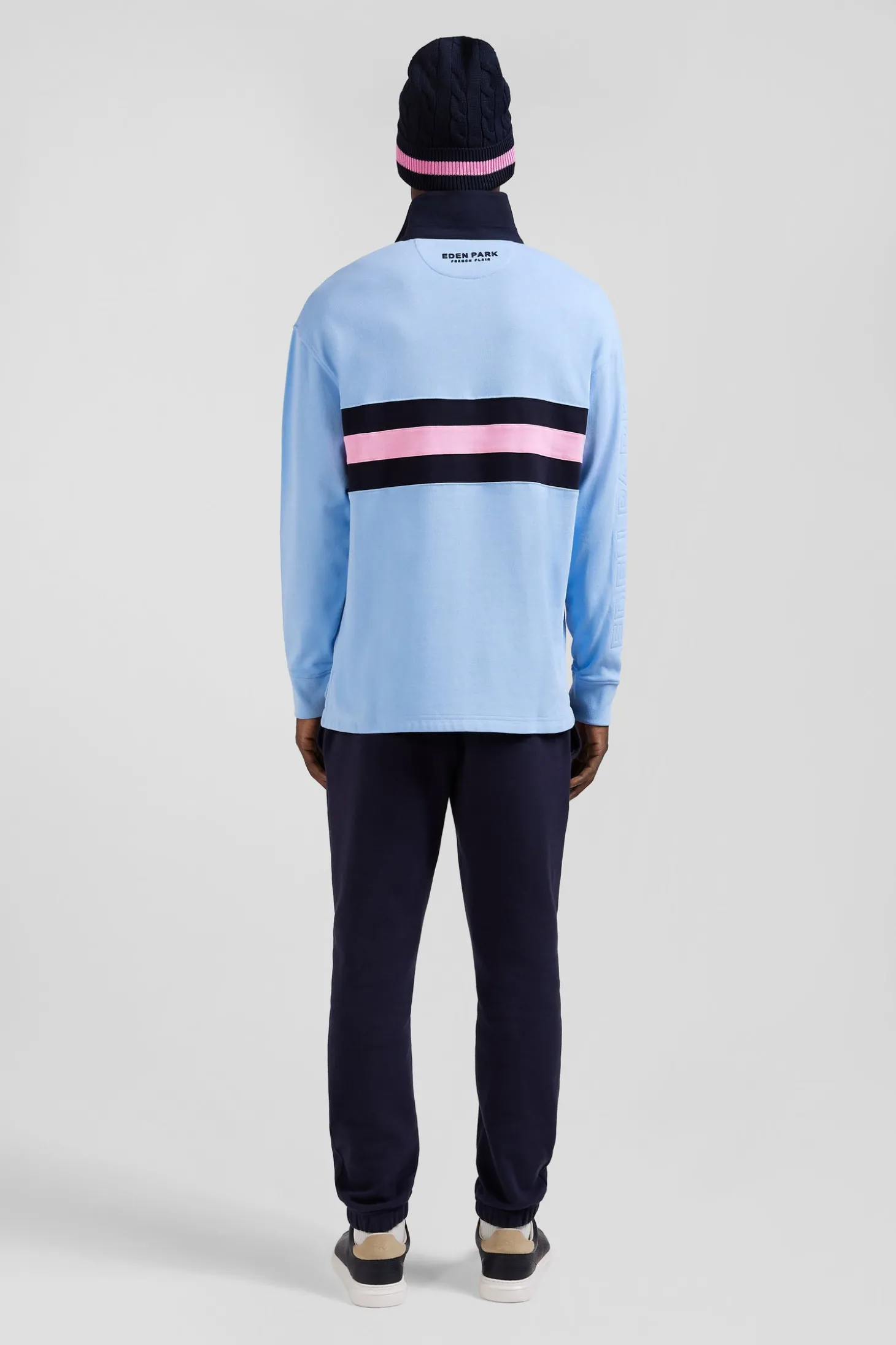 Maillot manches longues en coton ciel brodé coupe Relaxed
