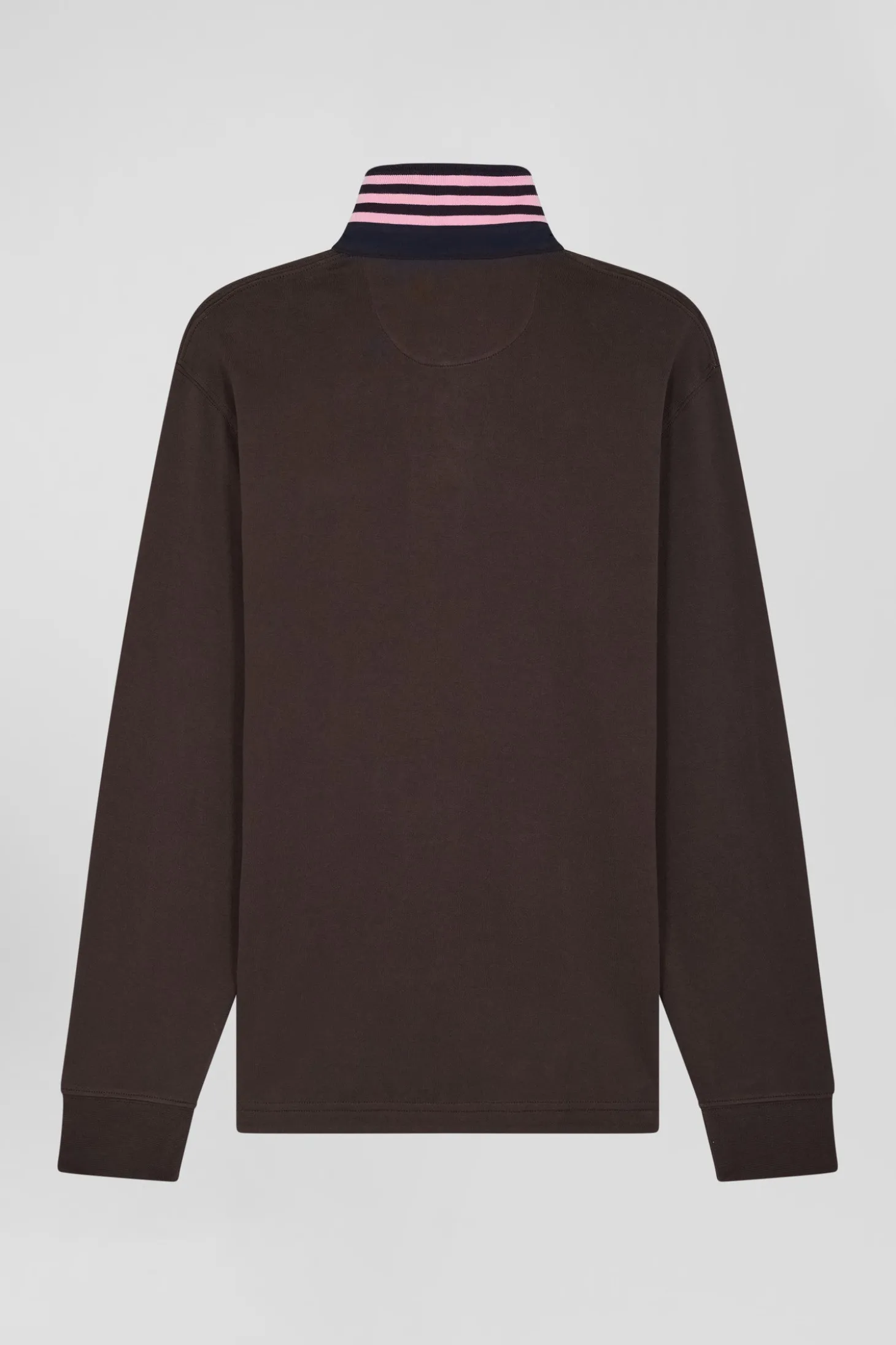 Maillot manches longues en coton Pima marron coupe Regular