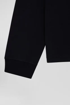 Maillot manches longues en coton bleu marine coupe Relaxed