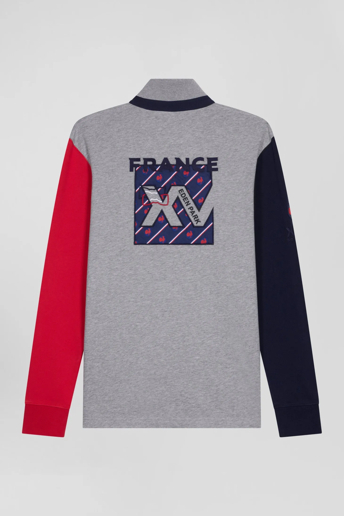 Maillot manches longues en coton gris coupe Regular