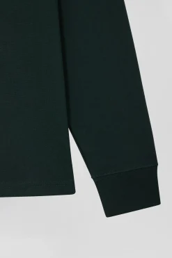 Maillot manches longues en coton Pima vert coupe Regular