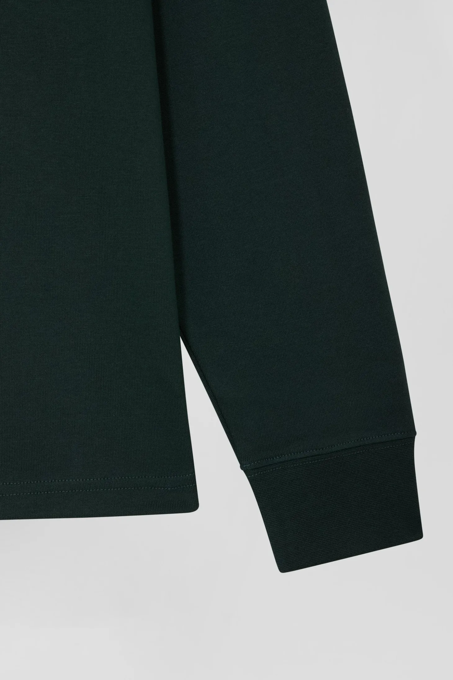 Maillot manches longues en coton Pima vert coupe Regular