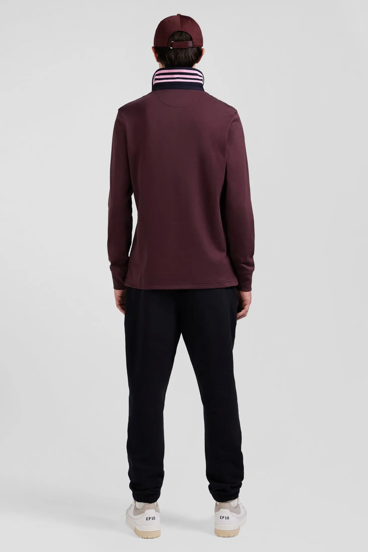 Maillot manches longues en coton Pima bordeaux coupe Regular