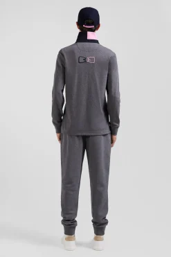 Maillot manches longues en coton gris détails nœud papillon coupe Regular