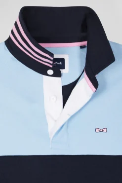 Maillot manches longues en coton ciel broderie manche 10 coupe Regular