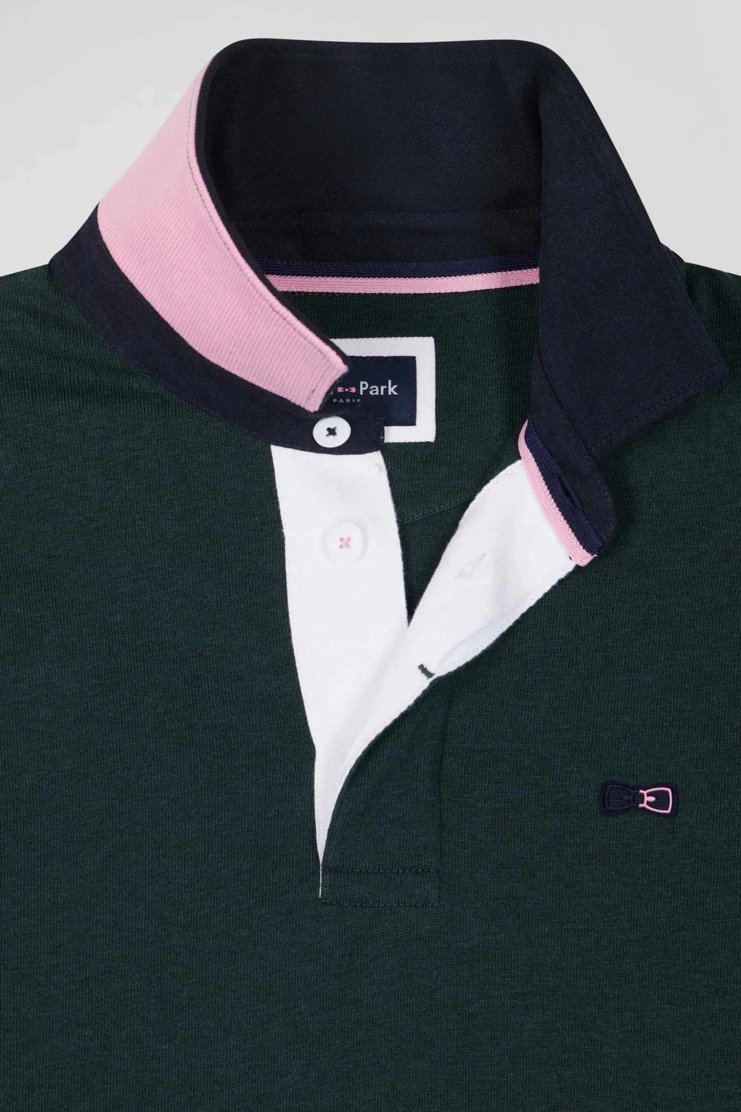 Maillot manches longues en coton vert détails nœud papillon coupe Regular