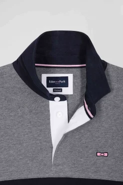 Maillot manches longues en coton gris brodé coupe Relaxed