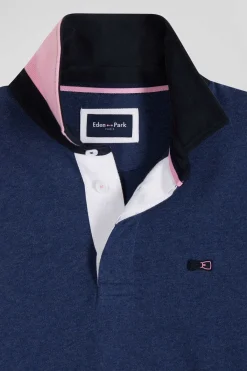 Maillot manches longues en coton bleu marine détails nœud papillon coupe Regular