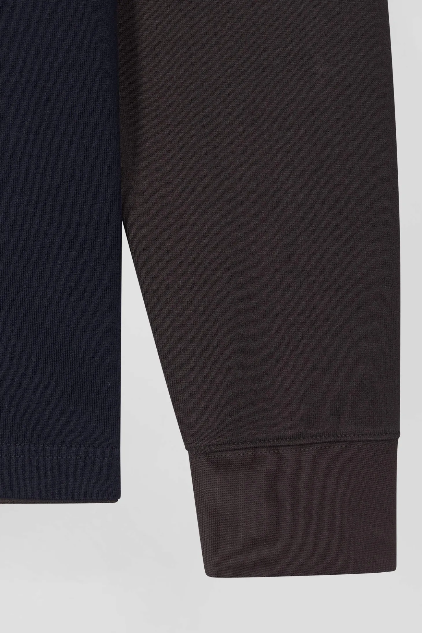 Maillot manches longues en coton marron broderie et applications de tissus cravate coupe Regular