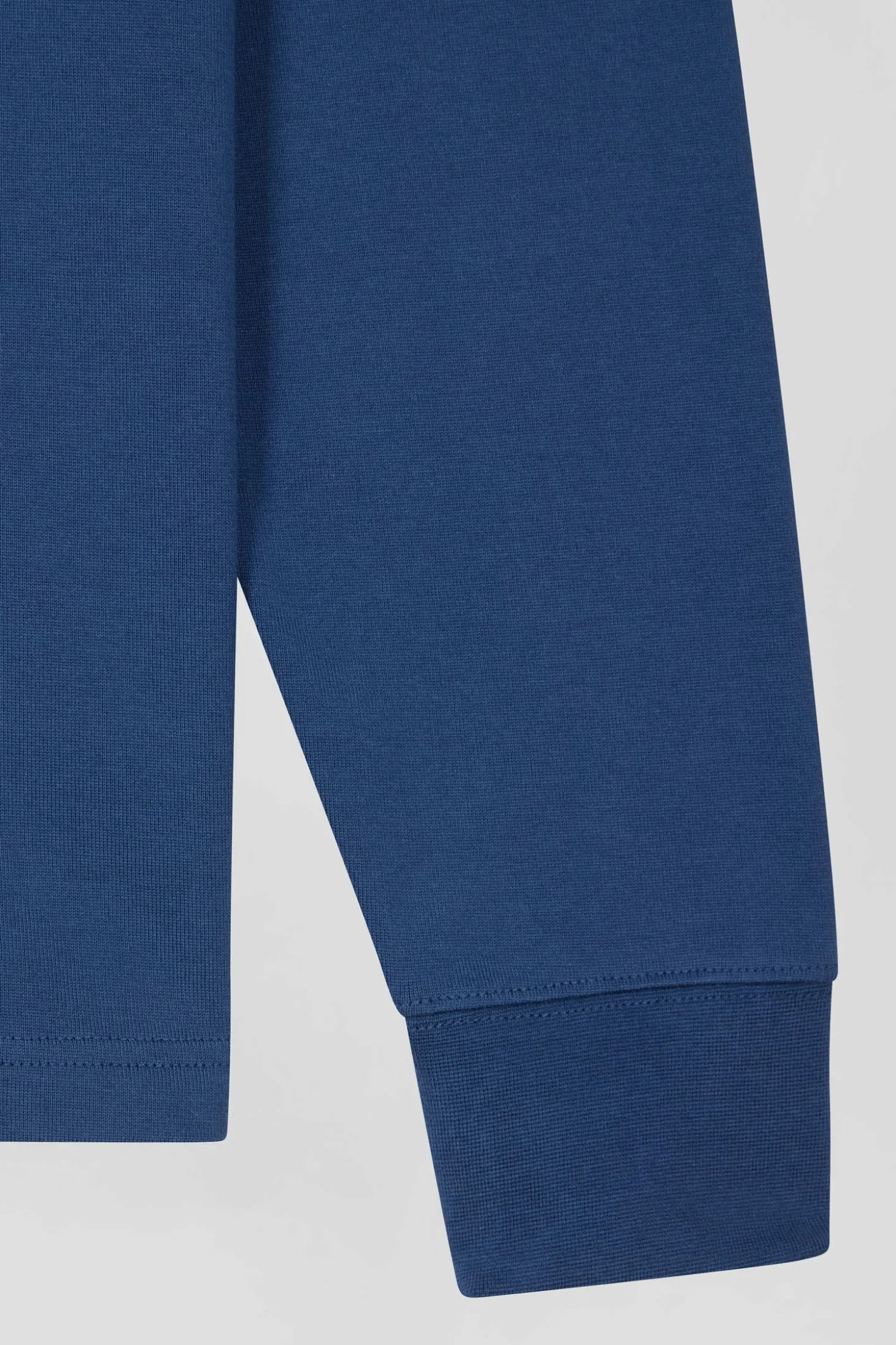 Maillot manches longues en coton Pima bleu foncé coupe Regular