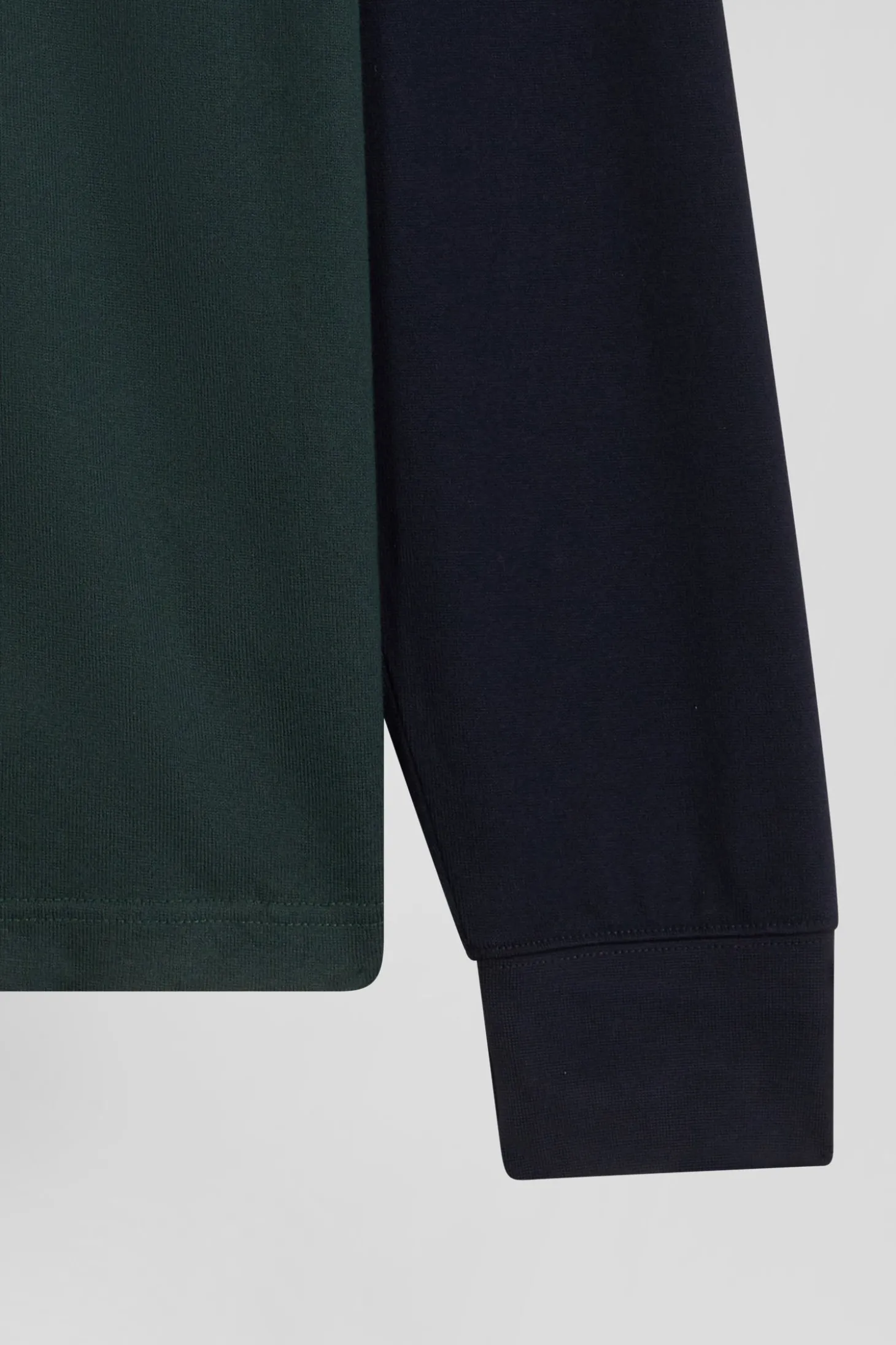 Maillot manches longues en coton vert applications de tissu cravate cerclé coupe Regular